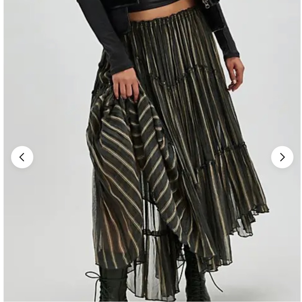 Free People Black and Gold Maxi Skirt - Picture 1 of 6